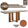Mesa de Jantar 6 Lugares Lottus com Vidro Prêmio/Pena Bege - Lj Móveis