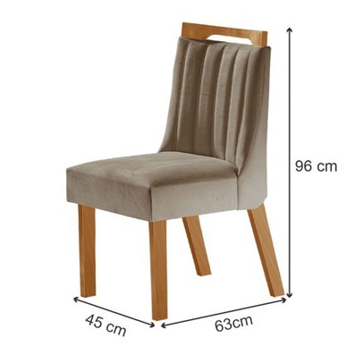 Mesa de Jantar 6 Lugares Viena com Vidro Cinamomo/Off White/Capuccino - Lj Móveis