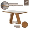 Mesa de Jantar 6 Lugares Viena com Vidro Cinamomo/Off White/Capuccino - Lj Móveis