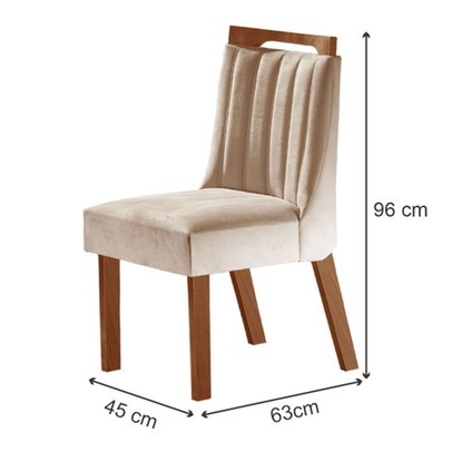 Mesa de Jantar 6 Lugares Viena com Vidro Prêmio/Off White/Creme - Lj Móveis