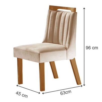 Mesa de Jantar 4 Lugares Madri com Vidro Cinamomo/Off White/Creme - Lj Móveis