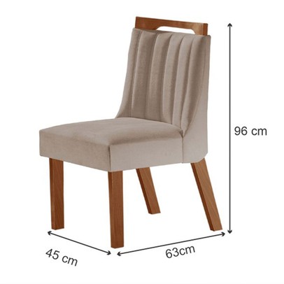 Mesa de Jantar 4 Lugares Madri com Vidro Premio/Off White/Linho Bege - Lj Móveis