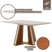 Mesa de Jantar 4 Lugares Madri com Vidro Premio/Off White/Linho Bege - Lj Móveis