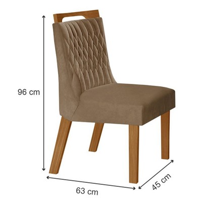 Kit 6 Cadeiras Atenas Cinamomo/Pena Caramelo - Lj Móveis