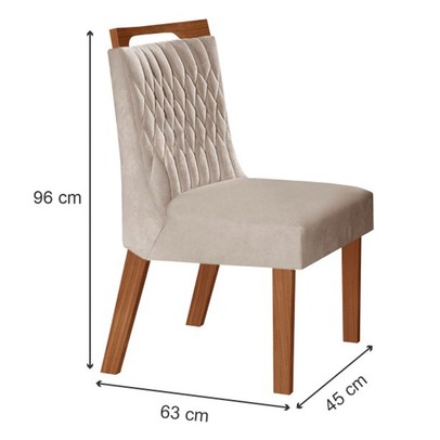 Kit 6 Cadeiras Atenas Prêmio/Pena Bege - Lj Móveis