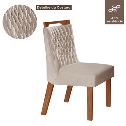 Kit 6 Cadeiras Atenas Prêmio/Pena Bege - Lj Móveis