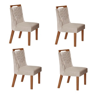 Kit 4 Cadeiras Atenas Prêmio/Pena Bege - Lj Móveis