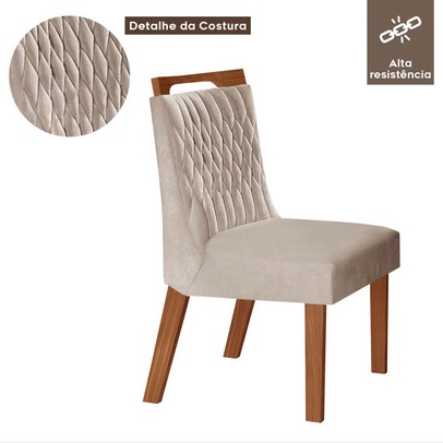 Kit 4 Cadeiras Atenas Prêmio/Pena Bege - Lj Móveis