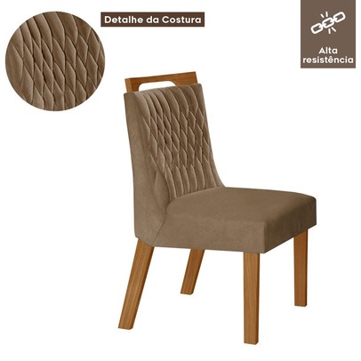 Kit 4 Cadeiras Atenas Cinamomo/Pena Caramelo - Lj Móveis