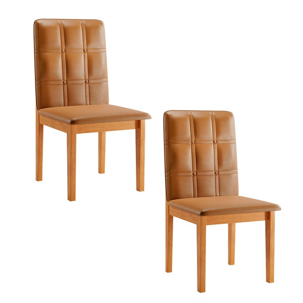 Cadeiras Kit 2 Cadeiras Agata Caramelo - Jcm Móveis