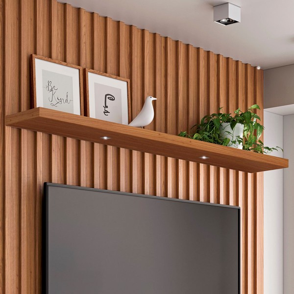 Prateleira 150cm com Led Freijó - Pradel