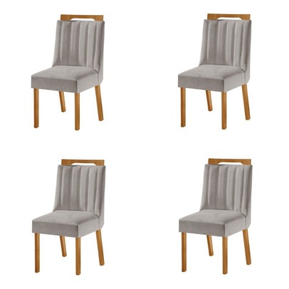 Kit 4 Cadeiras Lottus Cinamomo/Capuccino - Lj Móveis