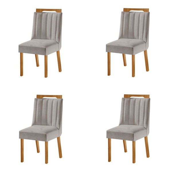 Kit 4 Cadeiras Lottus Cinamomo/Capuccino - Lj Móveis