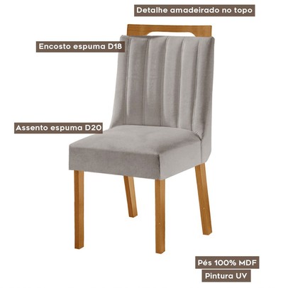 Kit 4 Cadeiras Lottus Cinamomo/Capuccino - Lj Móveis