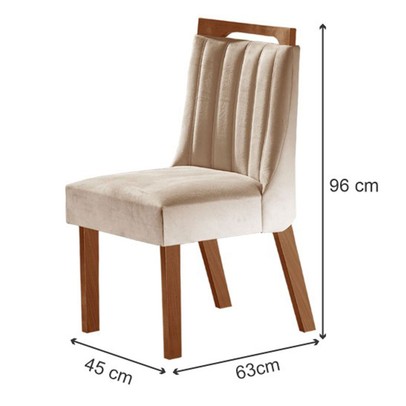 Kit 4 Cadeiras Lottus Prêmio/Creme - Lj Móveis