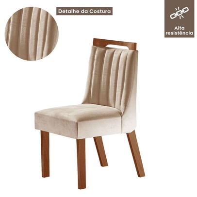 Kit 4 Cadeiras Lottus Prêmio/Creme - Lj Móveis