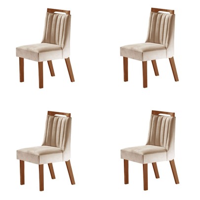 Kit 4 Cadeiras Lottus Prêmio/Creme - Lj Móveis