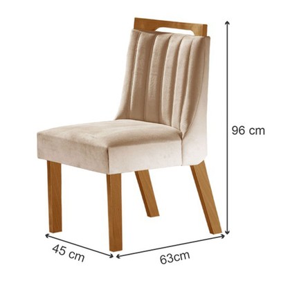 Kit 4 Cadeiras Lottus Cinamomo/Creme - Lj Móveis