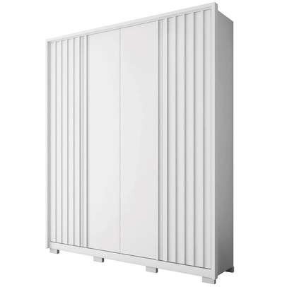 Guarda-Roupa Casal Apollo 4 Portas 3 Gavetas Branco Fosco - Caemmun
