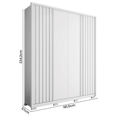 Guarda-Roupa Casal Apollo 4 Portas 3 Gavetas Branco Fosco - Caemmun