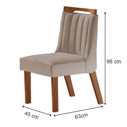 Kit 6 Cadeiras Lottus Prêmio/Linho Bege - Lj Móveis