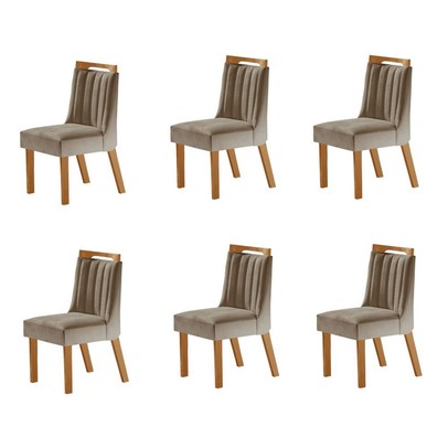 Kit 6 Cadeiras Lottus Cinamomo/Capuccino - Lj Móveis