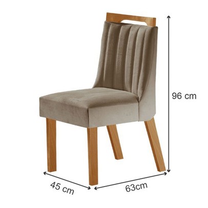 Kit 6 Cadeiras Lottus Cinamomo/Capuccino - Lj Móveis