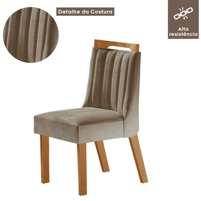 Kit 6 Cadeiras Lottus Cinamomo/Capuccino - Lj Móveis