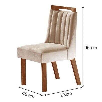 Kit 6 Cadeiras Lottus Prêmio/Creme - Lj Móveis