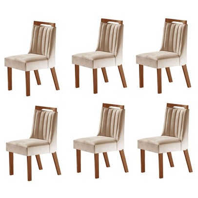 Kit 6 Cadeiras Lottus Prêmio/Creme - Lj Móveis