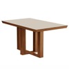 Mesa de Madeira Lottus 120cm com Vidro Prêmio/Off White - Lj Móveis