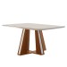Mesa de Madeira Madri 135x90cm com Vidro Premio/Off White - Lj Móveis