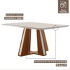 Mesa de Madeira Madri 135x90cm com Vidro Premio/Off White - Lj Móveis