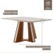 Mesa de Madeira Madri 135x90cm com Vidro Premio/Off White - Lj Móveis