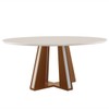 Mesa de Madeira Madri Redonda 135cm com Vidro Premio/Off White 14933 - Lj Móveis