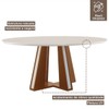 Mesa de Madeira Madri Redonda 135cm com Vidro Premio/Off White 14933 - Lj Móveis