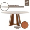 Mesa de Madeira Madri Redonda 135cm com Vidro Premio/Off White 14933 - Lj Móveis