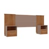Cabeceira Casal King Extensível Lucius 2 Gavetas Ripado Buriti/Fendi - Caemmun