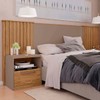 Cabeceira Casal King Extensível Lucius 2 Gavetas Ripado Buriti/Fendi - Caemmun