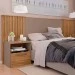 Cabeceira Casal King Extensível Lucius 2 Gavetas Ripado Buriti/Fendi - Caemmun