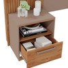 Cabeceira Casal King Extensível Lucius 2 Gavetas Ripado Buriti/Fendi - Caemmun