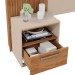 Cabeceira Casal King Extensível Lucius 2 Gavetas Ripado Buriti/Off White - Caemmun