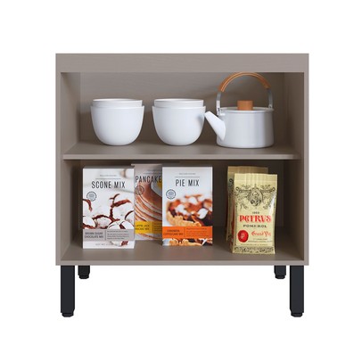 Cozinha Compacta ébano 9 Portas 3 Gavetas Fumê/Grafite - Quiditá Móveis