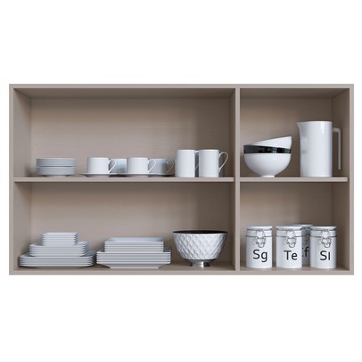 Cozinha Compacta Mogno 9 Portas 3 Gavetas Fumê/Grafite - Quiditá Móveis