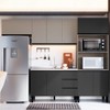 Cozinha Compacta Mogno 9 Portas 3 Gavetas Fumê/Grafite - Quiditá Móveis