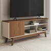 Rack para TV Até 50 Polegadas Trento 1 Porta Off White/Freijo - Panorama Móveis