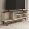 Rack para TV Até 50 Polegadas Trento 1 Porta Off White/Freijo - Panorama Móveis