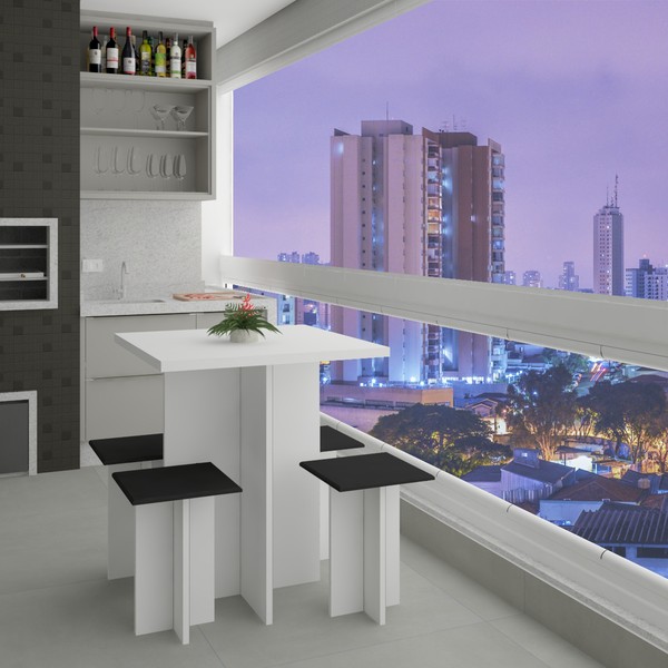 Mesa de Jantar 4 Lugares Stella Branco - Pnr Móveis