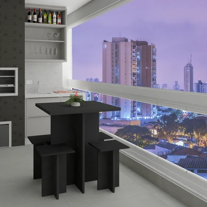 Mesa de Jantar 4 Lugares Stella Onix - Pnr Móveis