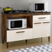 Balcão de Cozinha para Cooktop 4 Bocas Palace 3 Portas 1 Gaveta Ypê/Off White - Kaiki Móveis